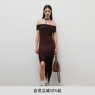 显瘦露肩一字肩长款 lost 修身 echo春夏系列度假时尚 连衣裙女