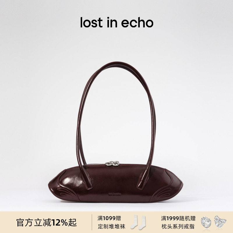 迪丽热巴同款lost in echo2025冬季新款质感牛皮法棍单肩腋下包,箱包皮具/热销女包/男包,腋下包,淘宝优惠券,粉丝福利购,淘宝优惠卷