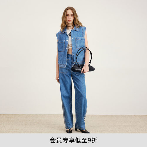 lostinecho大口袋牛仔龟背马甲
