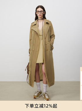 孟子义同款lost in echo2025新款双排扣直身轻薄高级长款风衣外套