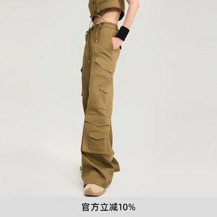 裤 丁程鑫马嘉祺同款 echo巴恩风休闲宽松多口袋直筒工装 子 lost