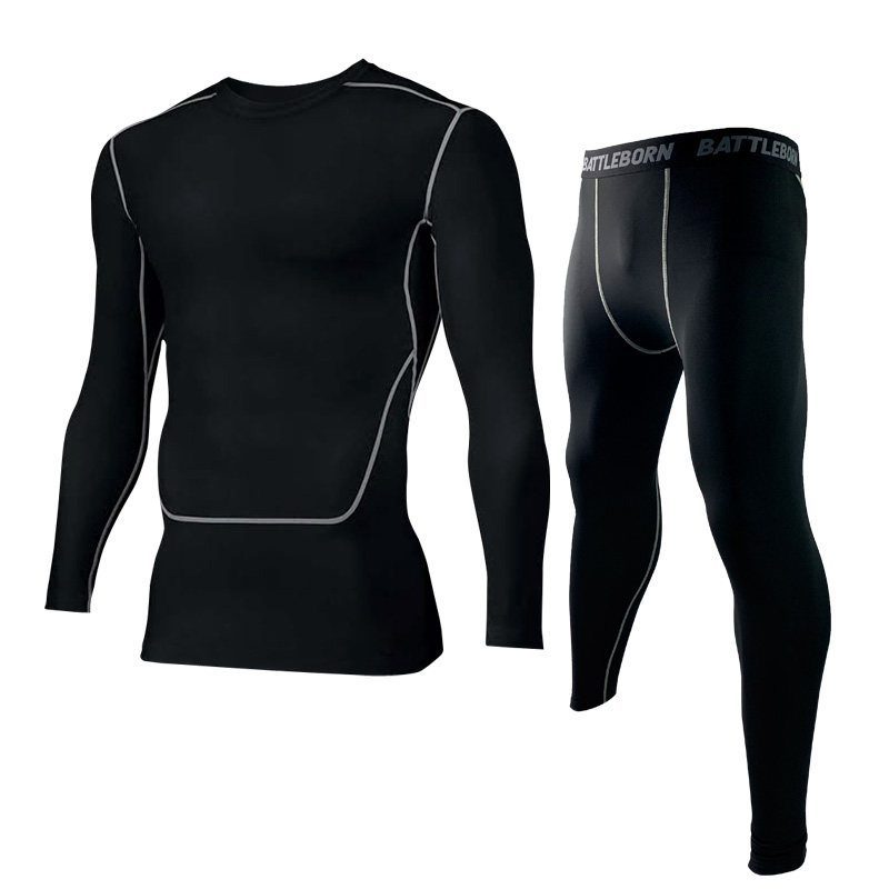 篮球运动灌篮精英篮球紧身长裤篮球服套装紧身衣速干排汗跑步健身