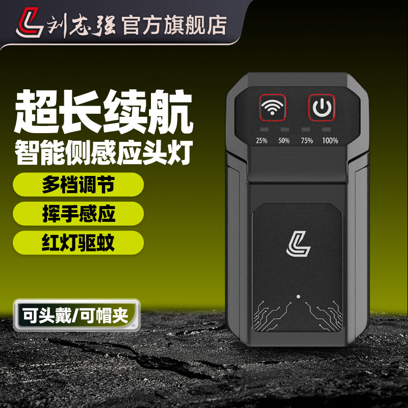 【新品】刘志强钓鱼头灯强光充电超亮感应头戴式照明超长续航户外