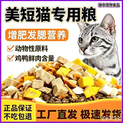 虎斑美短猫专用猫粮成猫幼猫通用型猫粮10斤5斤全价粮大包装43月