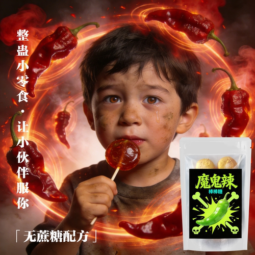 整蛊恶搞魔鬼辣棒棒糖爆辣超辣特辣死神辣变态辣零食辣椒糖无蔗糖
