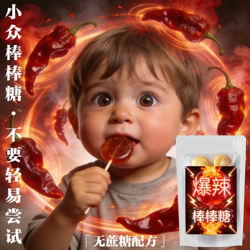 IIUAA正品超辣爆辣棒棒糖死神辣变态辣魔鬼辣棒糖死亡地狱辣零食