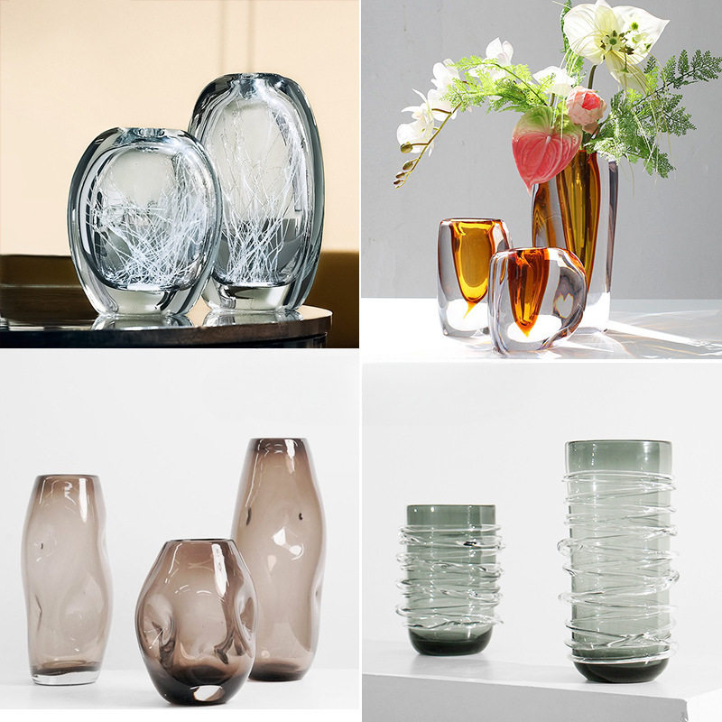 意式轻奢简约摆件琉璃艺术厚花瓶客厅餐桌样板房电视柜酒柜装饰品,家居饰品,花瓶,淘宝优惠券,粉丝福利购,淘宝优惠卷