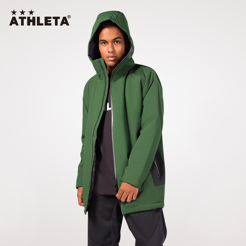 ATHLETA阿仕利塔长款连帽棉服男长过膝长款潮冬季保暖大衣