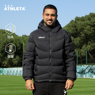 阿仕利塔保暖防风连帽短款羽绒服