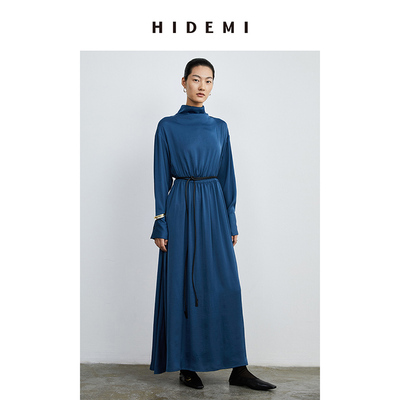 HIDEMI艺术感静谧蓝缎面