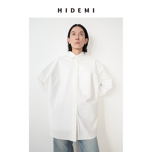 HIDEMI宽松蝙蝠袖 翻领大廓形衬衫