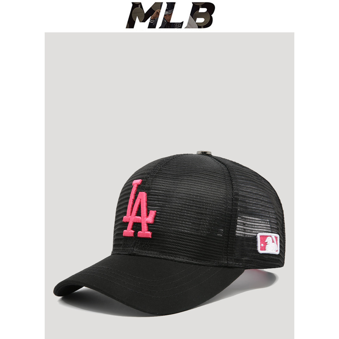 帽子夏季女潮牌MLB棒球帽男新款气质遮阳防晒鸭舌帽可调节LA网帽