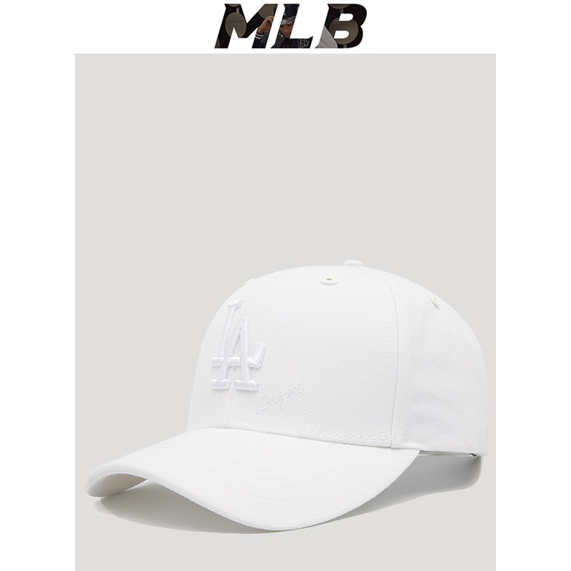 mlb棒球帽女la男新款白色春夏专柜正品情侣潮调节弯檐帽子鸭舌帽
