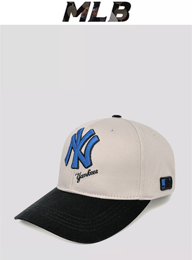 mlb棒球帽春夏女灰色蓝标专柜正品情侣遮阳鸭舌帽潮牌刺绣NY帽子
