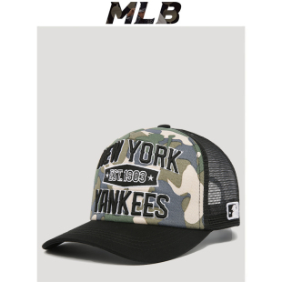 mlb迷彩夏季网帽女休闲百搭洋基队男潮专柜棒球帽弯檐鸭舌帽
