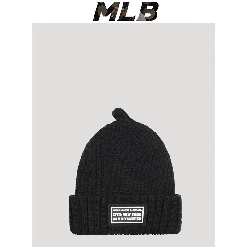mlb针织帽子专柜正品帽子女款2025新款冬毛线帽ny洋基队潮牌冷帽