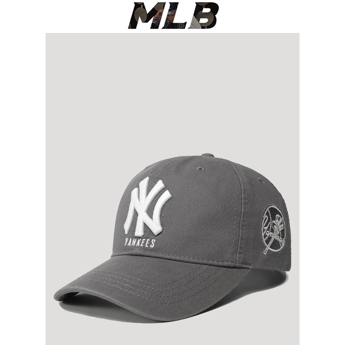 棒球帽宽帽檐大脸显脸小mlb帽子NY春夏LA刺绣小标字母正品鸭舌帽