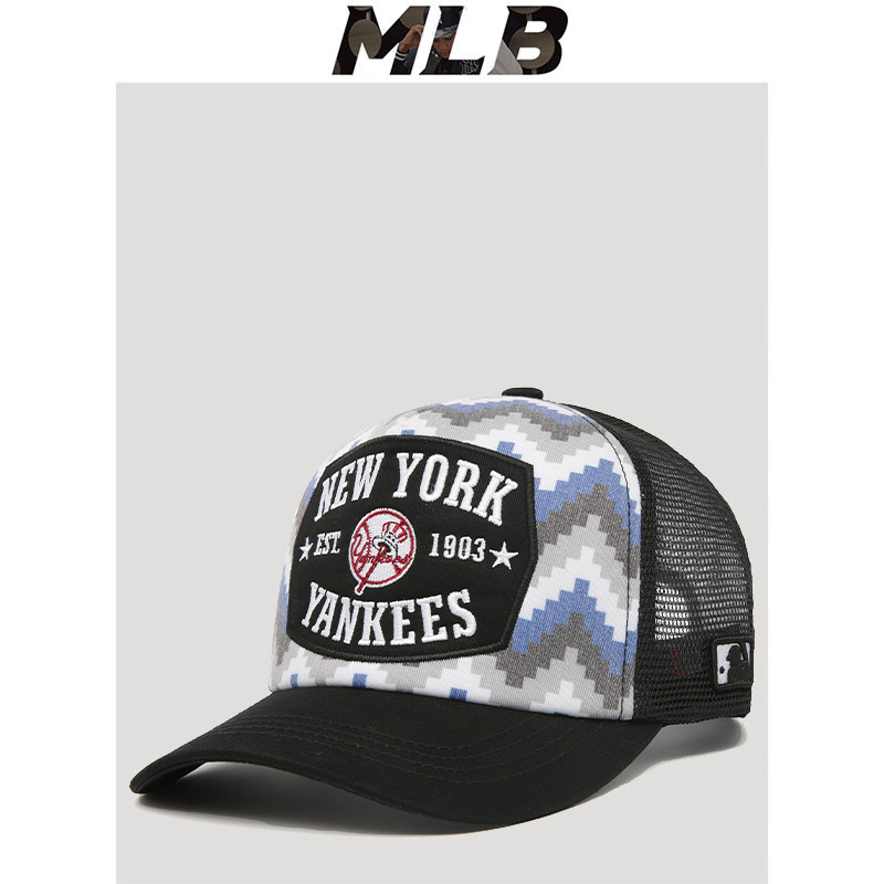 mlb棒球帽夏季女网帽洋基队纪念款休闲百搭专柜正品马赛克鸭舌帽