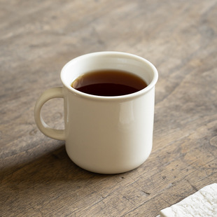 【偏黄*米白】护边马克杯德化白瓷水杯牛奶杯饮料杯450ml茶水杯子