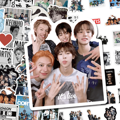 106张男团cortis贴纸ins风高颜值帅气少年周边装饰手帐手机壳贴画