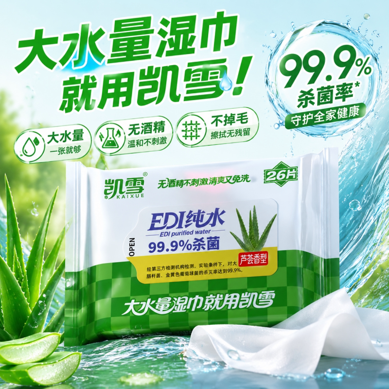 凯雪10包便携装26片杀菌卫生湿巾