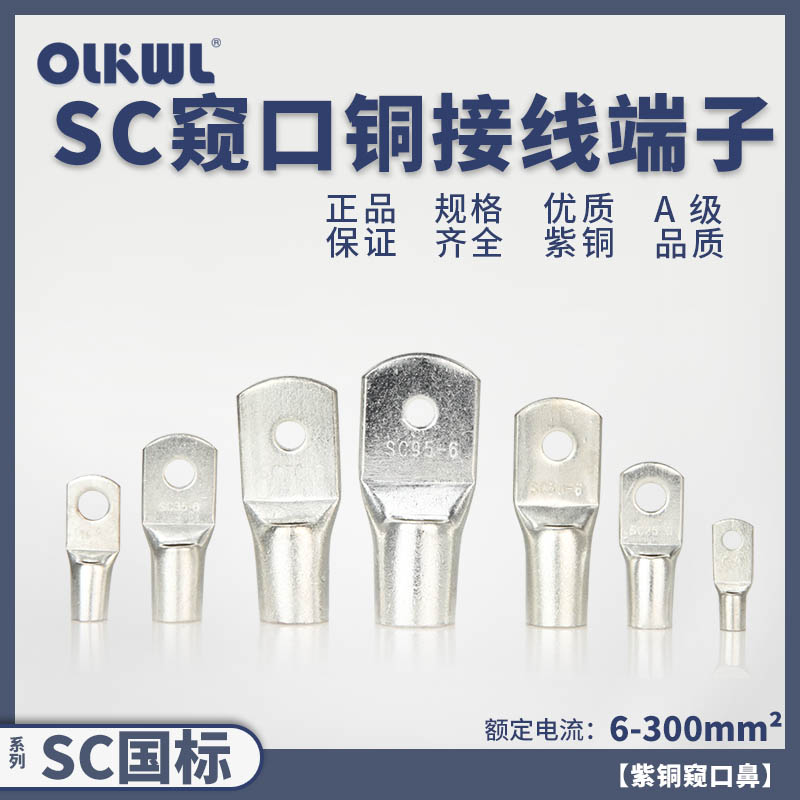 国标铜线鼻子sc窥口镀锡加厚