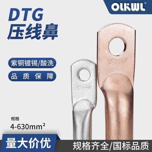 国标加厚紫铜DTG管压线鼻子