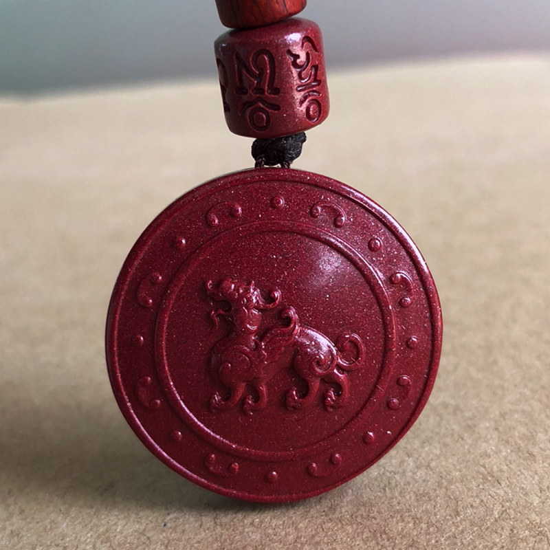 朱砂貔貅吊坠男女项链紫金砂皮丘招财转运情侣霸王貔恘圆款挂件