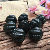 核桃手串 玉石玉器男女款 玉见美玉 新疆和田黑青玉核桃手链单个