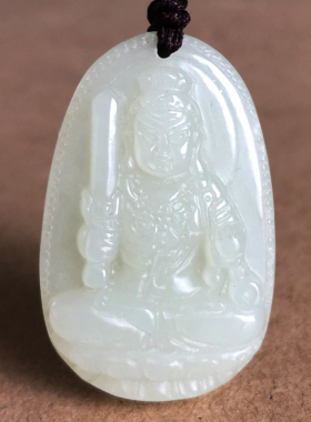 和田玉属鸡守护神不动尊菩萨吊坠本命佛观音项坠项链不动明王项链