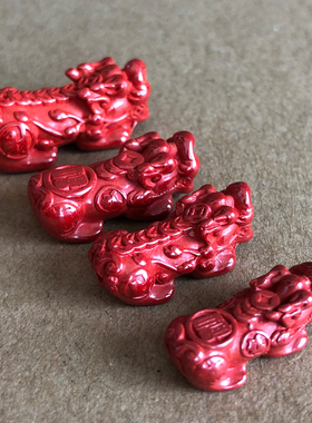 天然朱砂红貔貅吊坠挂件 单个可穿手链项链三钱招财纳福配件证书