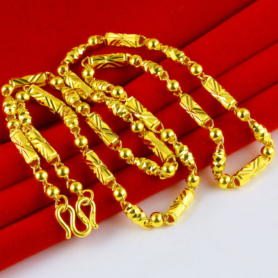 黄金项链9999足金男款纯金链子素金首饰全家福真金素链送老公