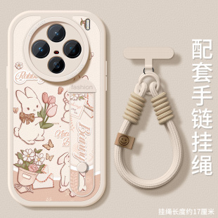 适用vivox300pro手机壳腕带x200s保护套新款防摔x100硅胶x200ultra支架x90gt全包x80/70pr+卡通小兔x90pro+壳