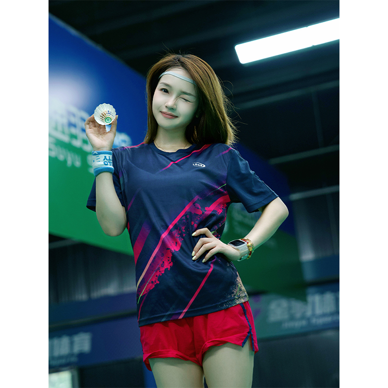 LDAB超好看藏青色羽毛球服套装女2025新款绝美运动上衣网球大赛服