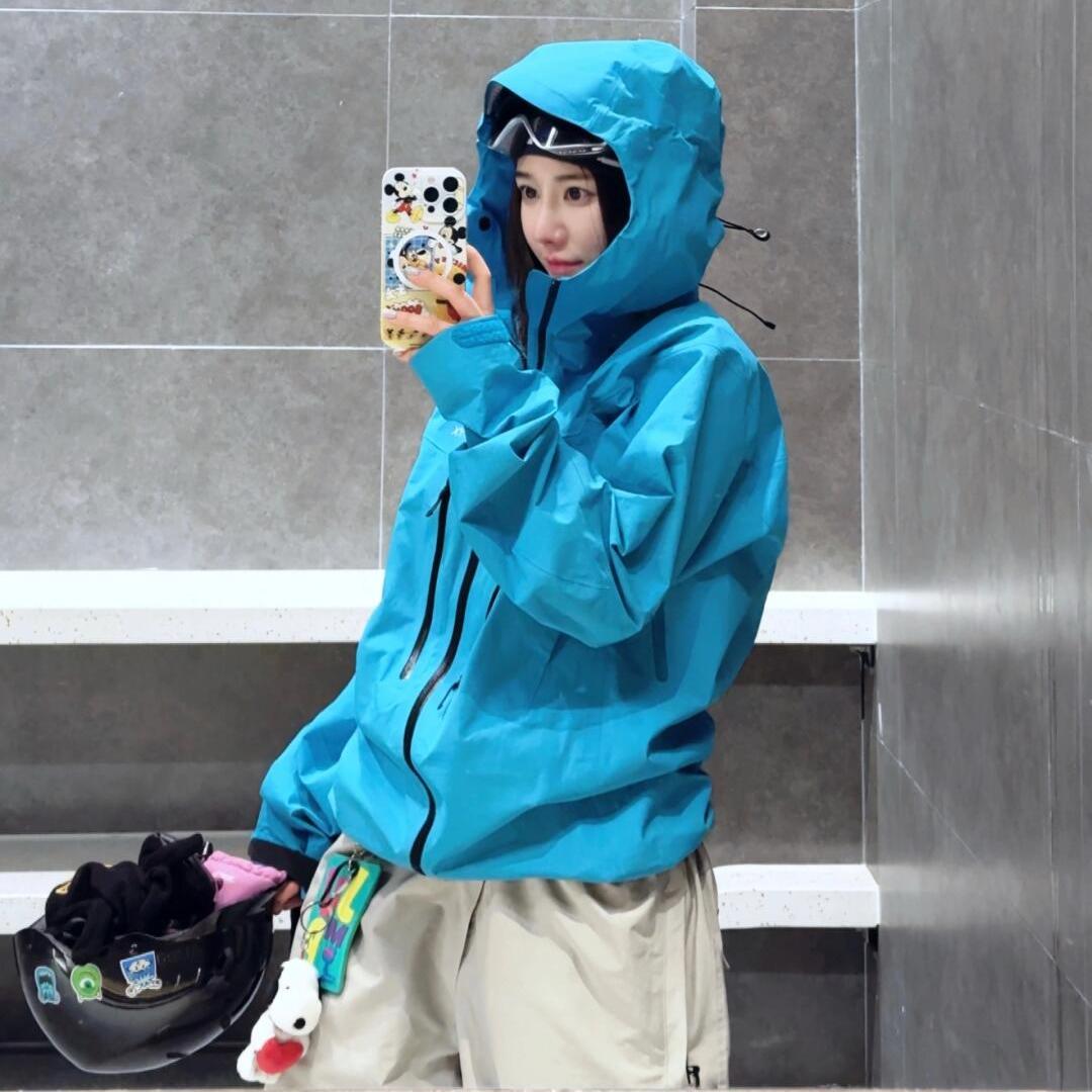 LDAB蓝色冲锋衣外套女2025新款户外穿搭三合一防风川西徒步登山服