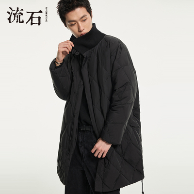 商场同款流石男装中长款羽绒外套