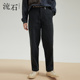 冬装 休闲直筒长裤 牛仔裤 新款 流石男装 保暖宽松加厚款 男士 秋冬季 子