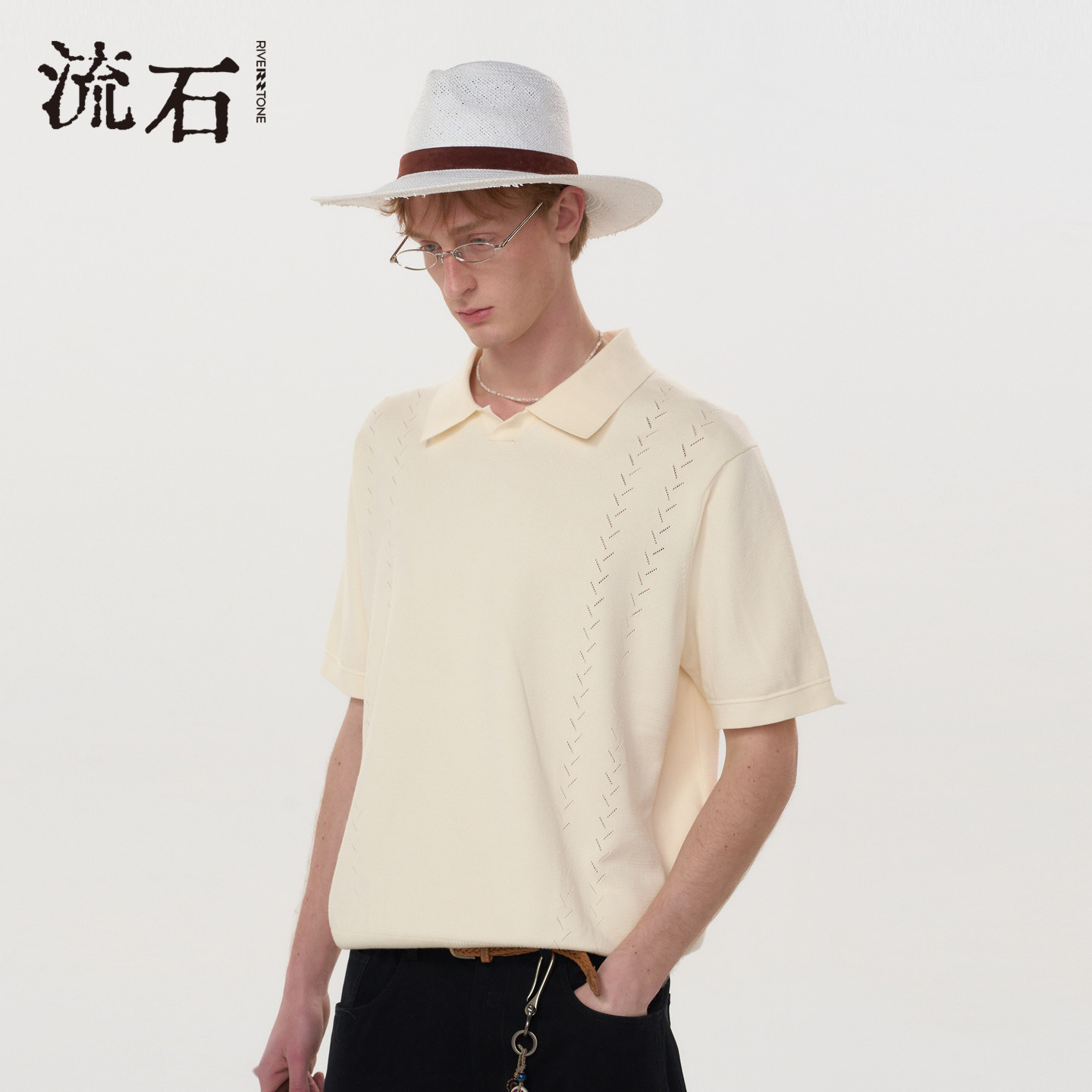 【商场同款】流石男装老钱风POLO衫2026年春季新款气质短袖针织衫