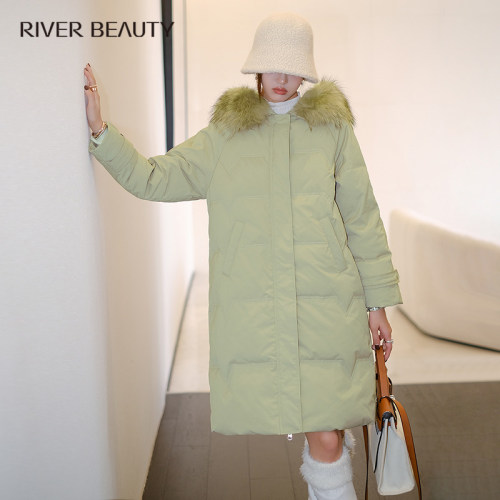 【柳哥优选】RB 冬季新款90白鸭绒长款连帽羽绒服 RY21447883