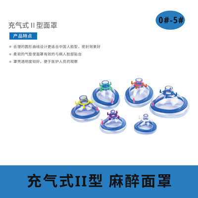 医用麻醉面罩一次性充气式II型成人呼吸面罩简易呼吸器配件