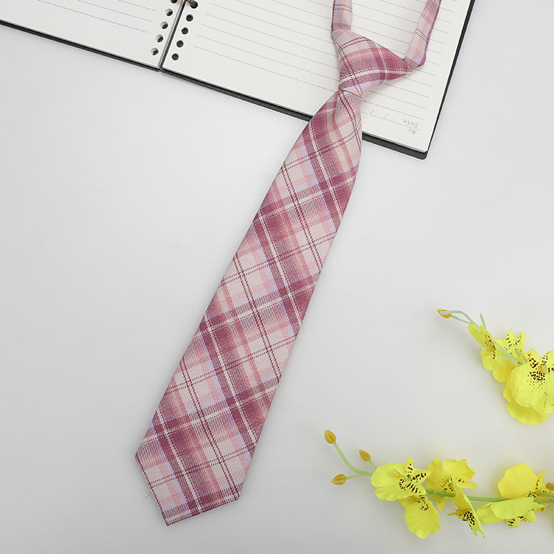 龙安豪色织涤丝韩版格纹领带包邮