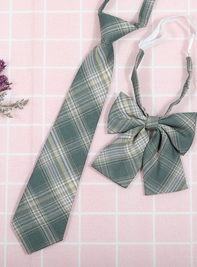 日系韩版条纹jk/dk学院风男女红绀灰蓝衬衫配饰免打领带领花套装