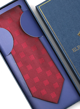 酒红方块男女正装商务领带红色拉链新郎结婚韩版免打条纹领带礼盒