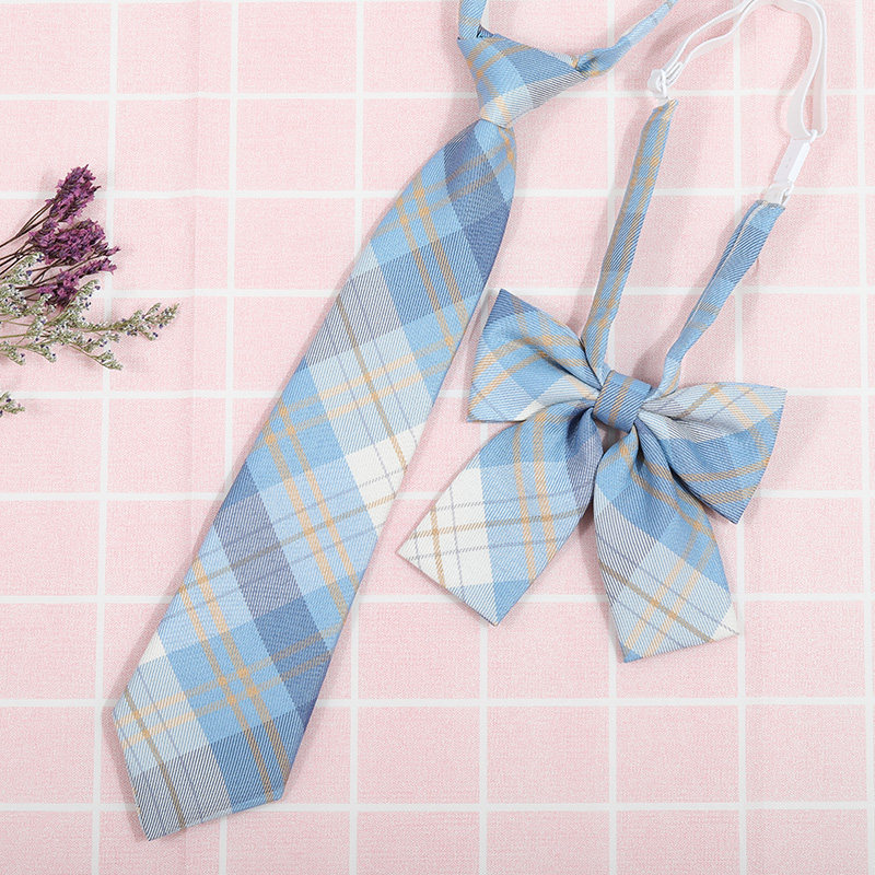 龙安豪色织涤丝韩版格纹领带包邮