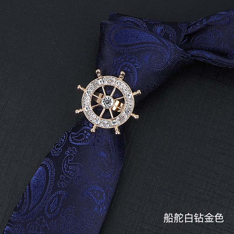 男士英皇爵迹水钻领带箍领环夹商务衬衫领带箍复古骑士领带扣