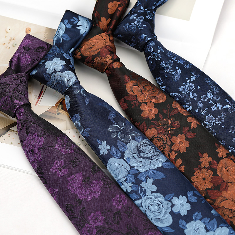 复古港风中国风花纹8cm手打领带