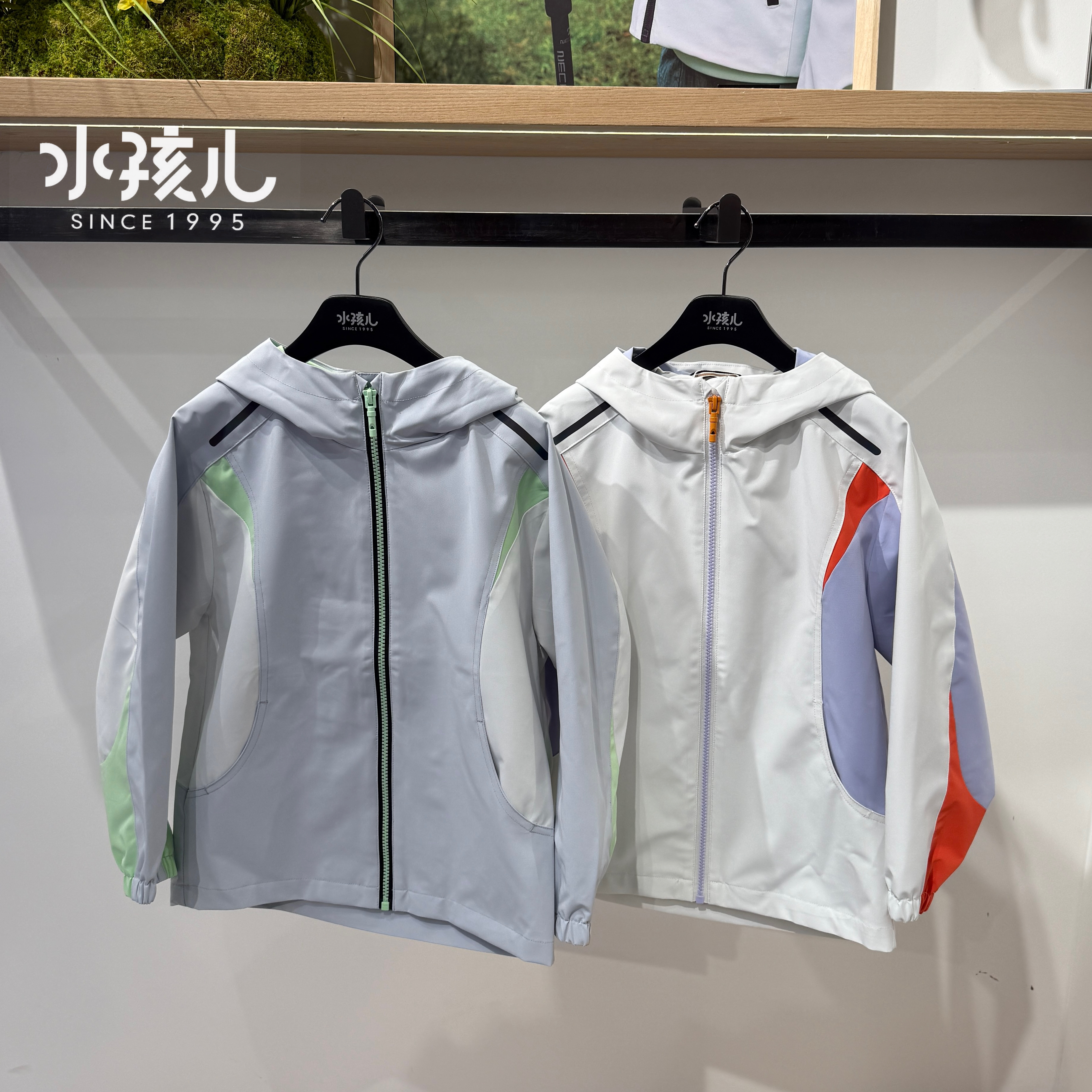 水孩儿童装男童女童25新款春秋连帽薄风衣青少年冲锋衣外套175码