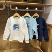 商场正品 双面布上衣中小童圆领打底衫 水孩儿男童卫衣2024春装 新款