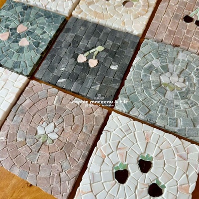 现代马赛克艺术镶嵌画 极简抽象背景墙 原创设计师客厅装饰画