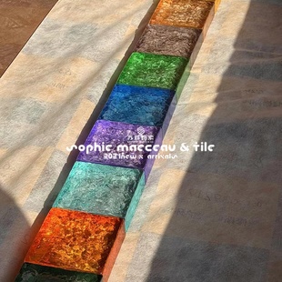 高透彩色水晶玻璃砖网红商用空间背景墙装饰隔断砖店铺橱窗吧台砖